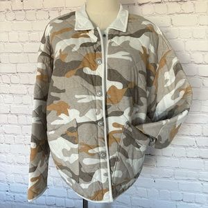 KENSIE Quilted Beige Camo Chore Jacket--XL